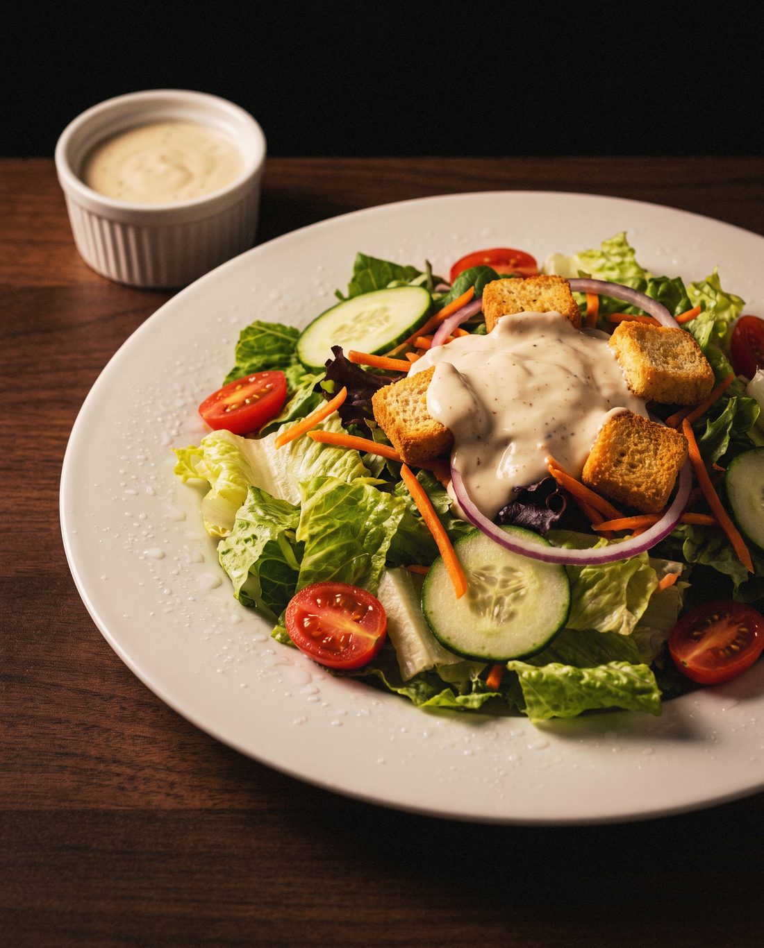 Garden fresh salad with homemade dressing